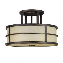 Plafonieră traditionala suspendata FUSION, bronz, D:35cm, H:22.9cm, 3 becuri, FE-FUSION-SF