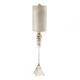 Veioză artistică decorativa cu picior MADISON, fildes, H:102cm, FB-MADISON-TL
