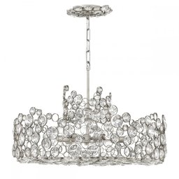 Candelabru glamour Anya HK-ANYA6, D:61 cm, H:50,9-350,4 cm, 6xE14, argintiu