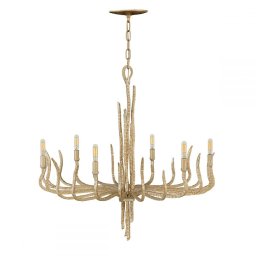 Candelabru casa scării fier forjat SPYRE, auriu, H:85-385cm, D:71cm, 6xE14, HK-SPYRE6C-CPG