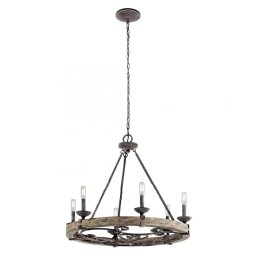 Candelabru rustic Taulbee, 6 becuri E14, KL-TAULBEE6