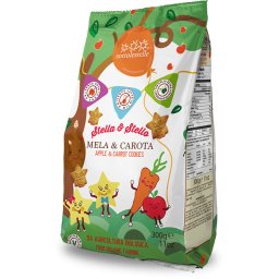 Biscuiti bio cu mere si morcovi Stella&Stello 300g Sottolestelle