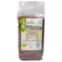 Seminte bio de in brun macinate 350g Maroza