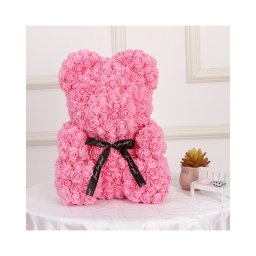 Ursulet Trandafiri Roz 40 Cm