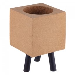 Suport pixuri birou, ghiveci plante EcoCMK Cubic, din plută naturală