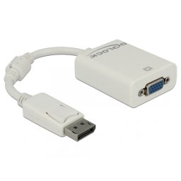 Adaptor DisplayPort la VGA 15 pini T-M alb, Delock 61766