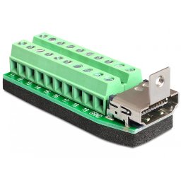 Adaptor HDMI mama la bloc terminal 20 pini, Delock 65168