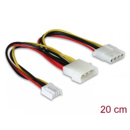 Cablu alimentare Molex 4 pini la Molex 4 pini M + 3.5" FDD, Delock 82111
