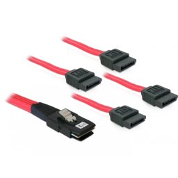 Cablu Mini SAS SFF-8087 la 4 x SATA 1m, Delock 83074