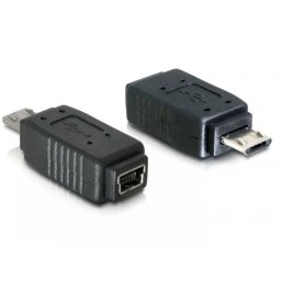 Adaptor micro USB-B la mini USB 5 pini T-M, Delock 65063
