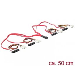 Cablu mini SAS SFF-8087 la 4 x SAS SFF-8482 + alimentare 50cm, Delock 83059