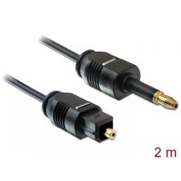 Cablu optic Toslink standard la mini Toslink T-T 2M, Delock 82876