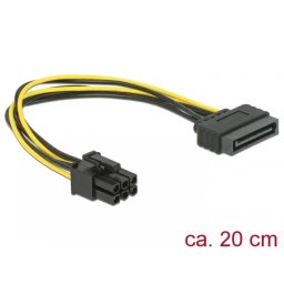 Cablu alimentare SATA 15 pini la PCI Express 6 pini, Delock 82924