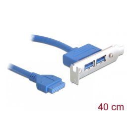 Bracket USB 3.0 2 porturi low profile, Delock 82976