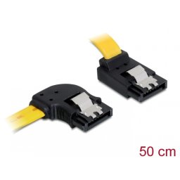 Cablu SATA III 6 Gb/s unghi stanga - sus cu fixare 50cm, Delock 82837
