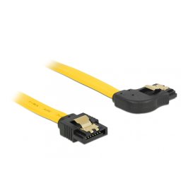 Cablu SATA III 6 Gb/s unghi dreapta - drept cu fixare 50cm, Delock 82829