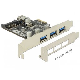 Placa PCI Express la 3 porturi externe + 1 port intern USB 3.0, Delock 89301