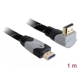 Cablu HDMI 4K30Hz T-T unghi 90 grade 1m gri, Delock 82993