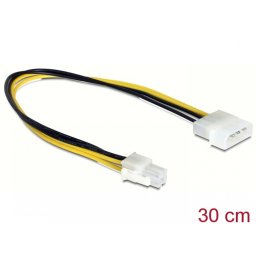 Cablu alimentare P4 la Molex 4 pini T-T 30cm, Delock 65611