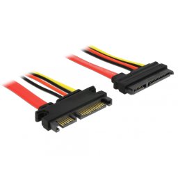 Cablu prelungitor SATA III 22 pini date + alimentare T-M 20cm, Delock 84362