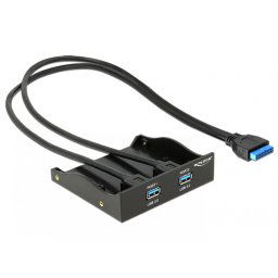Front Panel cu 2 x USB 3.0 la pin header USB 3.0 19 pini, Delock 61896