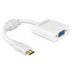 Adaptor mini HDMI C la VGA Alb T-M, Delock 65348*