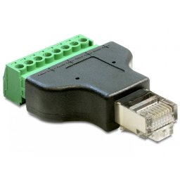 Adaptor RJ45 T la bloc terminal 8 pini, Delock 65389