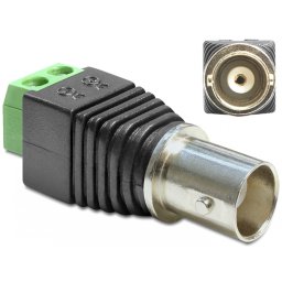 Adaptor BNC mama la bloc terminal 2 pini, Delock 65416