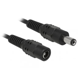 Cablu prelungitor DC 5.5 x 2.1 mm T-M 0.5m, Delock 83290