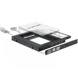 Installation Frame (Caddy) 13mm Slim SATA 5.25 pentru 2.5" SATA HDD 9.5mm, Delock 61993