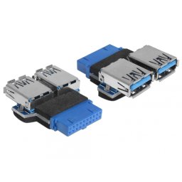 Adaptor USB 3.0 pin header M la 2 x USB 3.0 M, Delock 65324