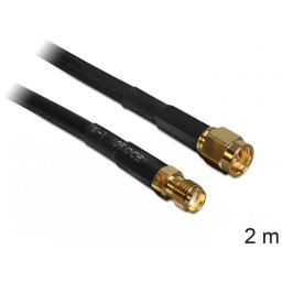 Cablu prelungitor antena SMA CFD/RF200 low loss 2m, Delock 88443