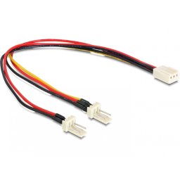Cablu alimentare 3 pini la 2 x 3 pini M-T (fan) 22cm, Delock 89343