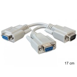 Splitter serial RS232 T la 2 x M 17 cm, Delock 65403
