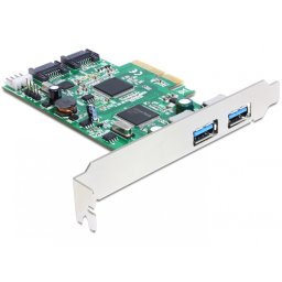 PCI Express cu 2 x USB 3.0 externe , 2 x SATA 6 Gb/s interne, Delock 89359