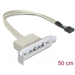 Bracket USB 2.0 2 porturi, low profile, Delock 83119