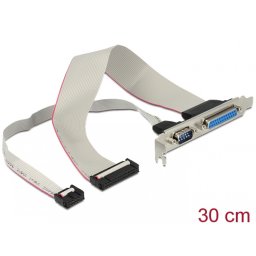 Bracket cu 1 x serial DB9, 1 x paralel DB25 1:1, Delock 83445