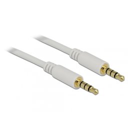 Cablu stereo jack 3.5mm 4 pini Alb T-T 3m, Delock 83442