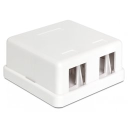 Carcasa Keystone perete 2 Porturi alb, Delock 86207