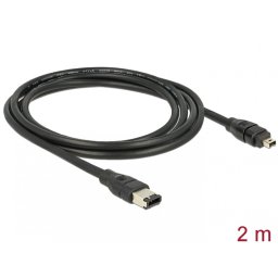 Cablu FireWire 6 pini la 4 pini 2m, Delock 82577