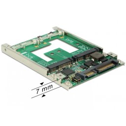 Convertor 2.5" SATA 22 pini la 2 x mSATA cu RAID, Delock 62545