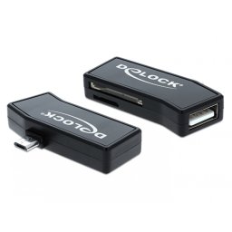 Cititor de carduri micro USB 2.0 OTG + USB tip A M, Delock 91730