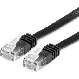 Cablu retea UTP Flat cat.6 2m Negru, Value 21.99.0962