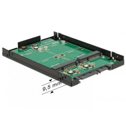Convertor SATA 22 Pini 2.5" la 2 x mSATA cu RAID, Delock 62594