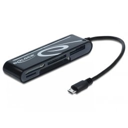 Cititor de carduri pe micro USB 2.0 OTG 6 sloturi, Delock 91732