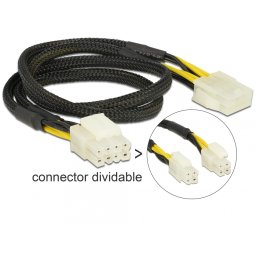 Cablu prelungitor 8 pini EPS (2 x 4 pin) la 8 pini T-M 44 cm, Delock 83653