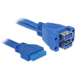 Cablu USB 3.0 pin header la 2 x USB 3.0-A M-M, Delock 82942