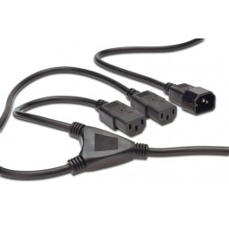 Cablu prelungitor alimentare in Y pentru PC C14 la 2 x C13 1.8m, KPSY
