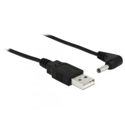 Cablu alimentare USB la DC 3.5 x 1.35 mm 90 grade 1.5m, Delock 83577