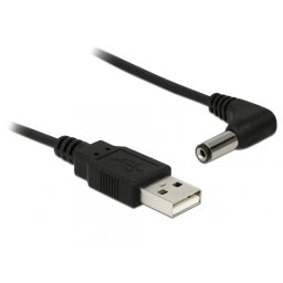 Cablu alimentare USB la DC 5.5 x 2.1 mm 90 grade 1.5m, Delock 83578